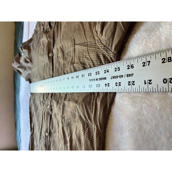 Lincs DC & Company Mens Button-Down Plaid Shirt Size XL Brown Long Sleeve Casual - Picture 6 of 10